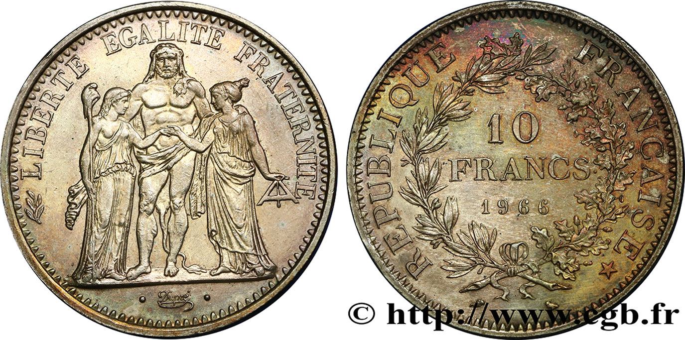 10 francs Hercule 1966  F.364/4 SUP55 