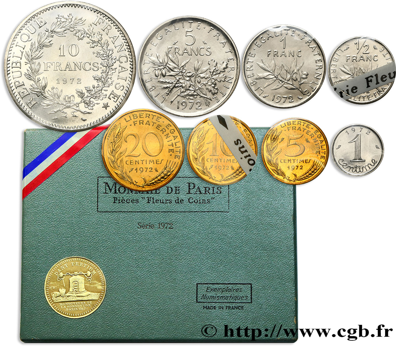 Boîte Fleur de Coins 1972  F.5000 13 MS 