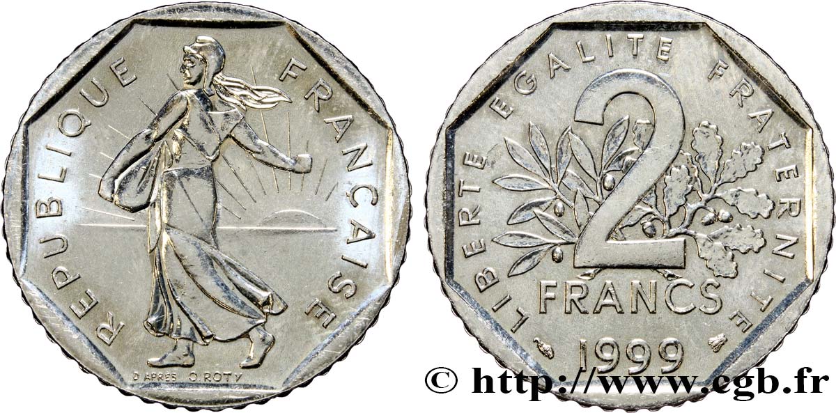 2 francs Semeuse, nickel 1999 Pessac F.272/27 fST64 
