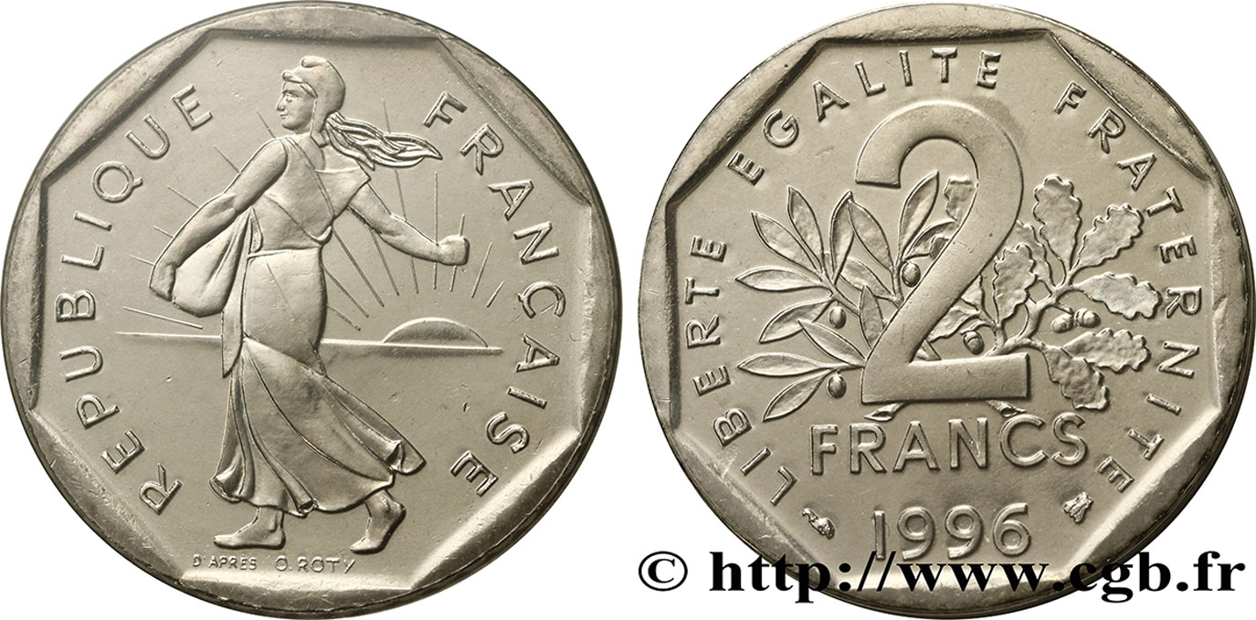 2 francs Semeuse, nickel, BU (Brillant Universel)  1996 Pessac F.272/24 FDC68 