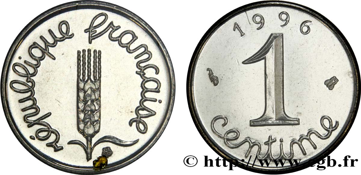 1 centime Épi, BU (Brillant Universel) 1996 Pessac F.106/56 MS70 
