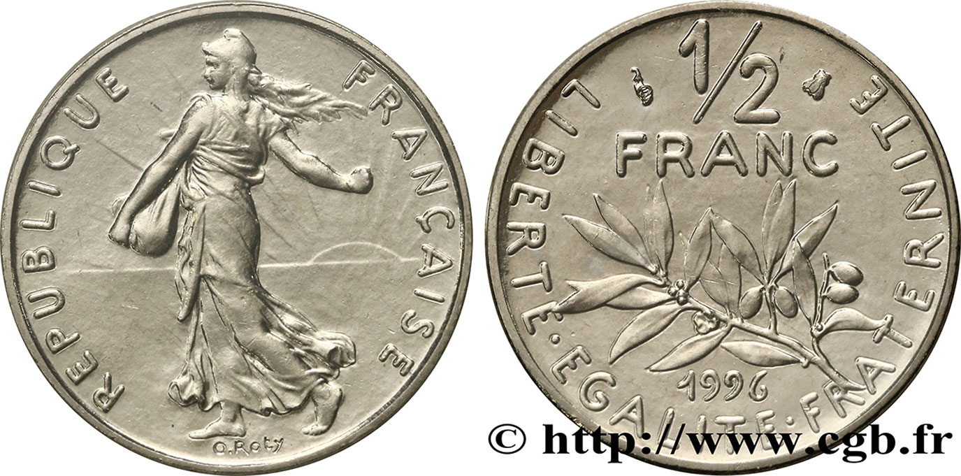 1/2 franc Semeuse 1996 Pessac F.198/39  MS67 
