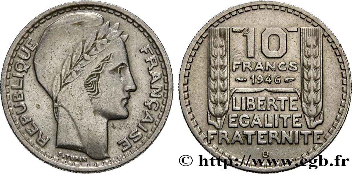 10 francs Turin, grosse tête, rameaux longs 1946 Beaumont-Le-Roger F.361/4 SS45 