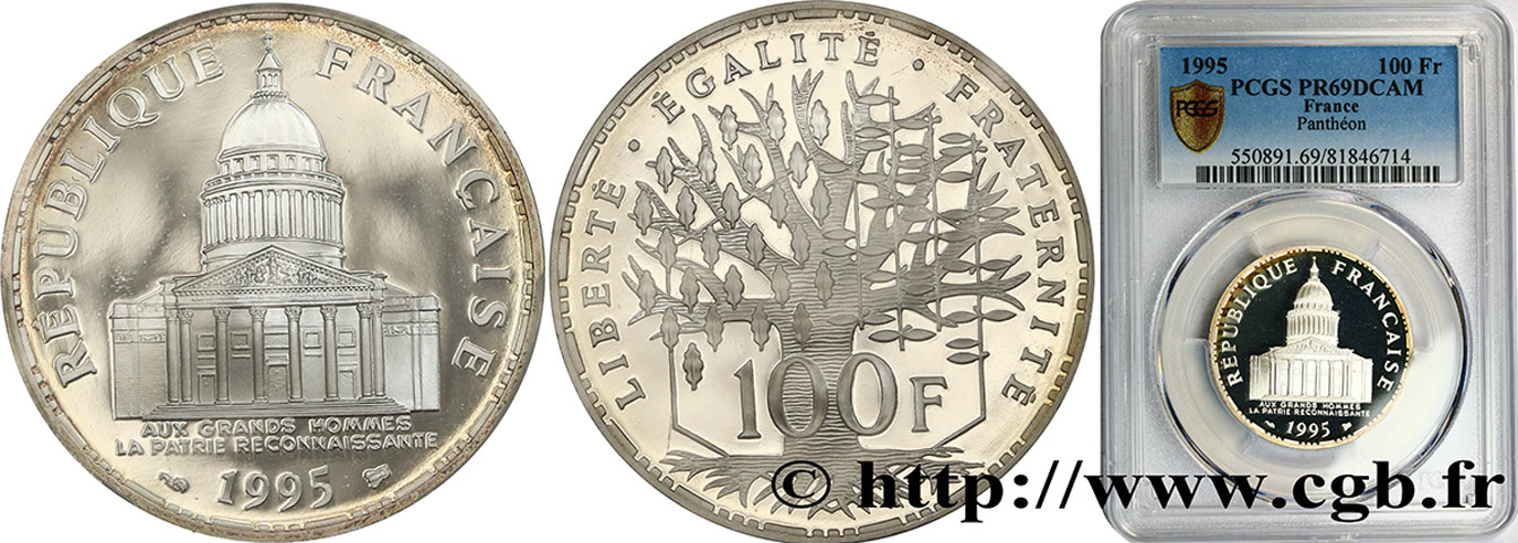 100 francs Panthéon, Belle Épreuve 1995  F.451/17 ST69 PCGS
