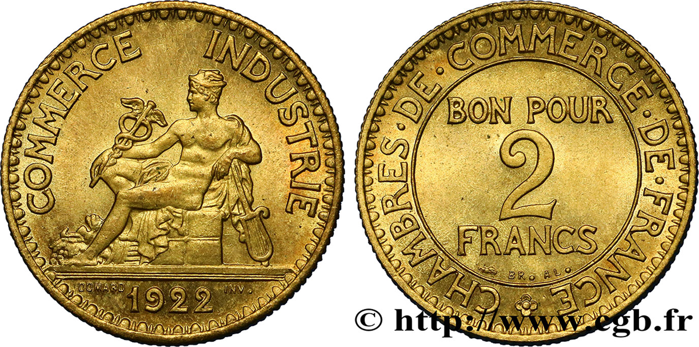 2 francs Chambres de Commerce 1922  F.267/4 fST63 