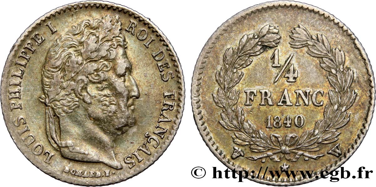 1/4 franc Louis-Philippe 1840 Lille F.166/84 TTB48 