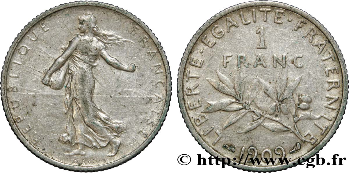 1 franc Semeuse 1909 Paris F.217/14 XF45 