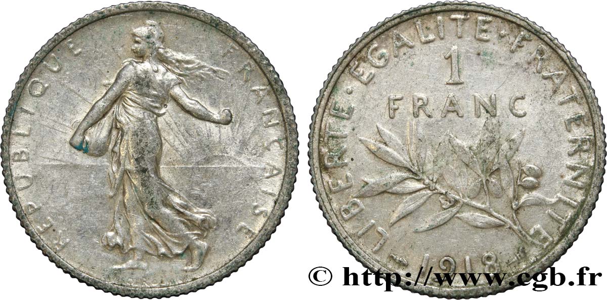 1 franc Semeuse 1918 Paris F.217/24 SUP58 
