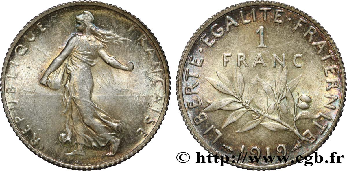 1 franc Semeuse 1919 Paris F.217/25 MS64 