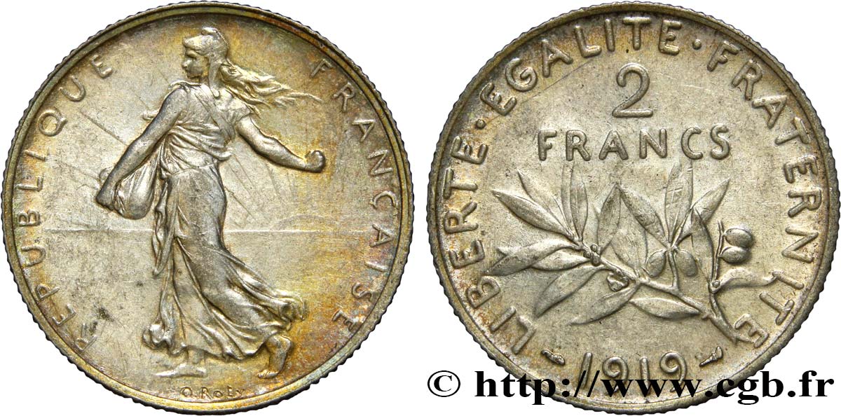 2 francs Semeuse 1919  F.266/21 AU58 