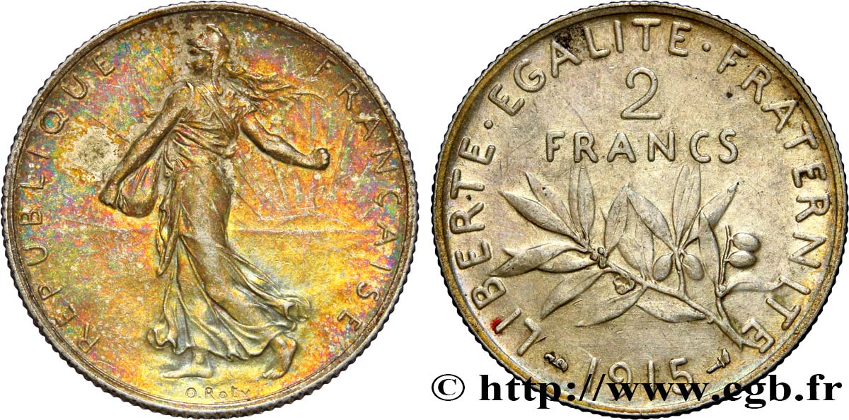 2 francs Semeuse 1915  F.266/17 AU58 