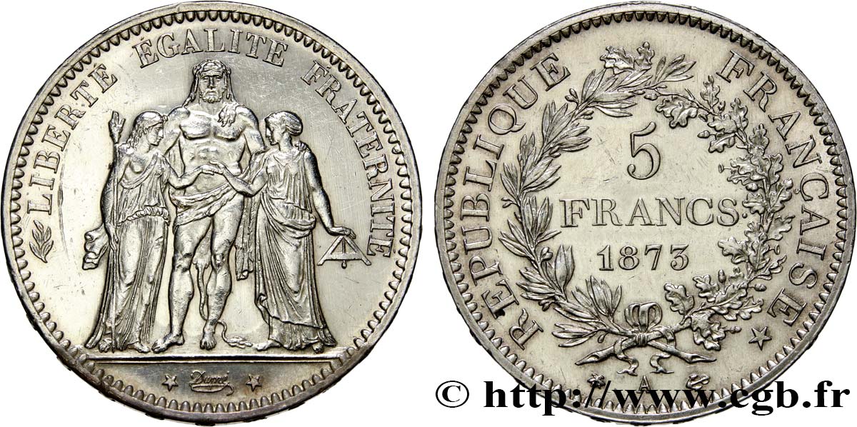 5 francs Hercule 1873 Paris F.334/9 EBC 