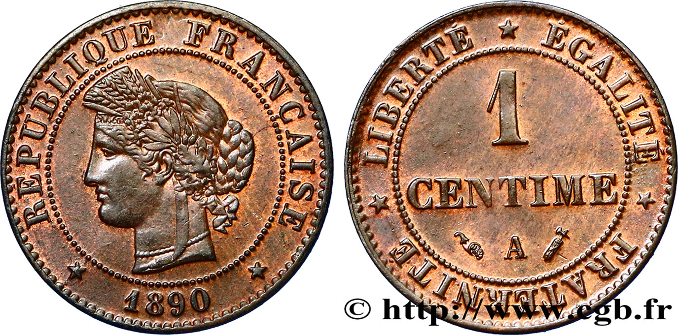 1 centime Cérès 1890 Paris F.104/17 TTB50 