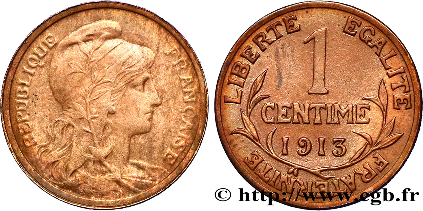 1 centime Daniel-Dupuis 1913  F.105/15 AU50 