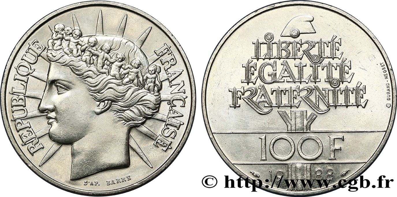 100 francs Fraternité 1988  F.456/2 SUP62 