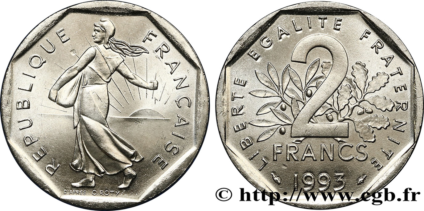 2 francs Semeuse, nickel 1993 Pessac F.272/19 SUP62 