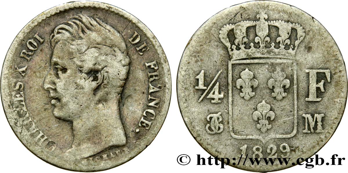 1/4 franc Charles X 1829 Toulouse F.164/36 MB25 