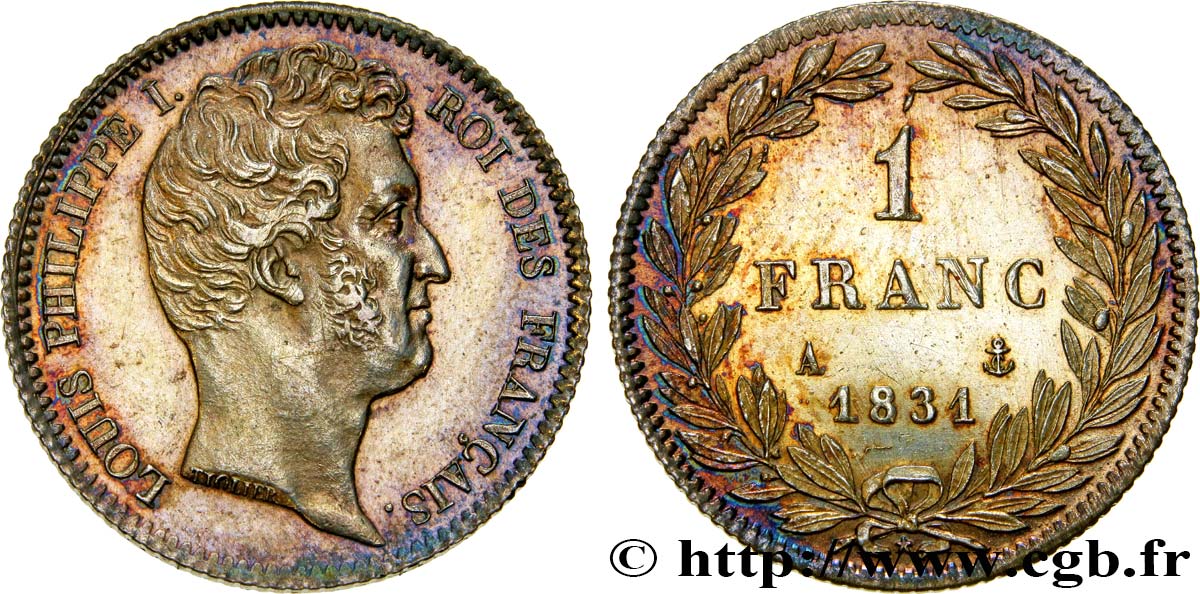 1 franc Louis-Philippe, tête nue 1831 Paris F.209/1 MS62 