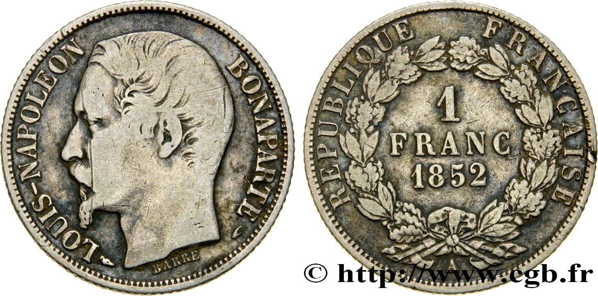 1 franc Louis-Napoléon 1852 Paris F.212/1 S35 