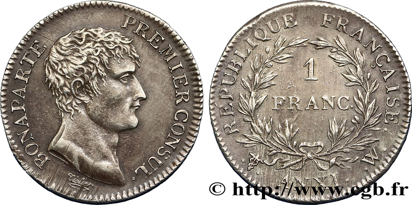 1 franc Bonaparte Premier Consul 1803 Lille F.200/7 VZ55 