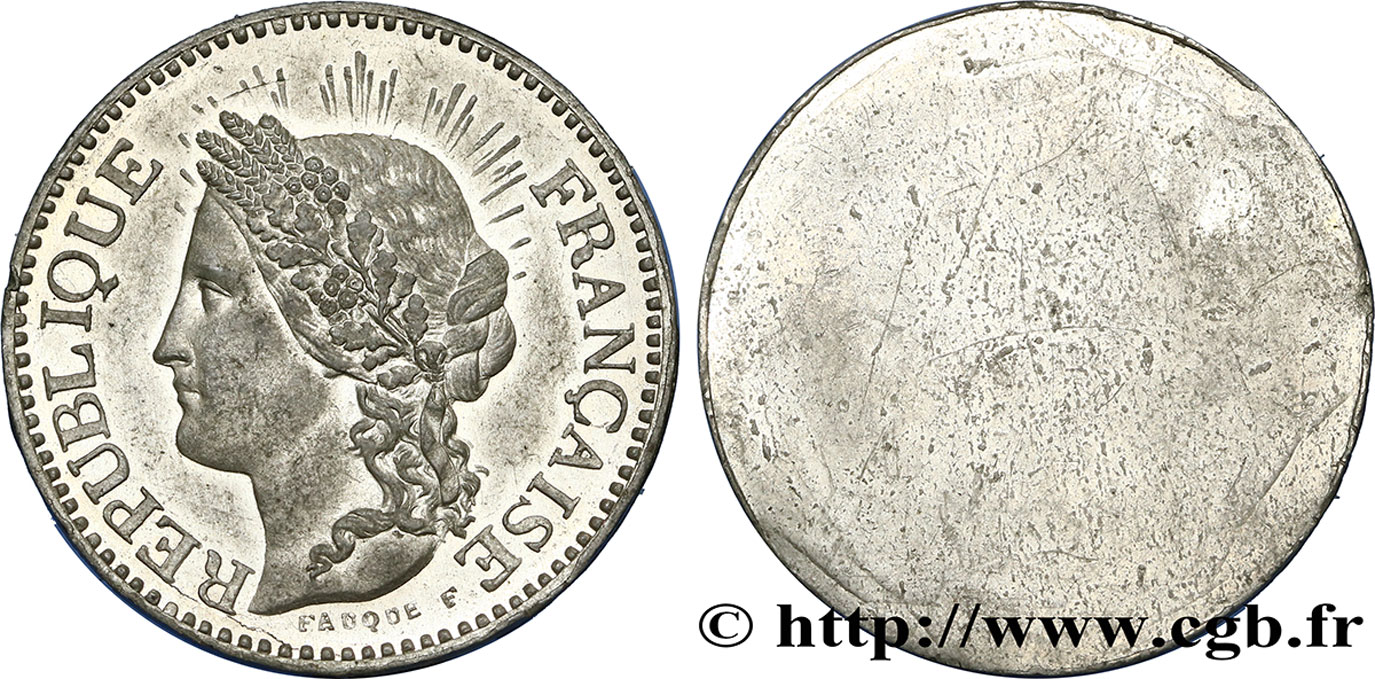 Concours de 10 centimes, essai uniface de l avers de Fauque 1848  VG.3140  var. SUP60 