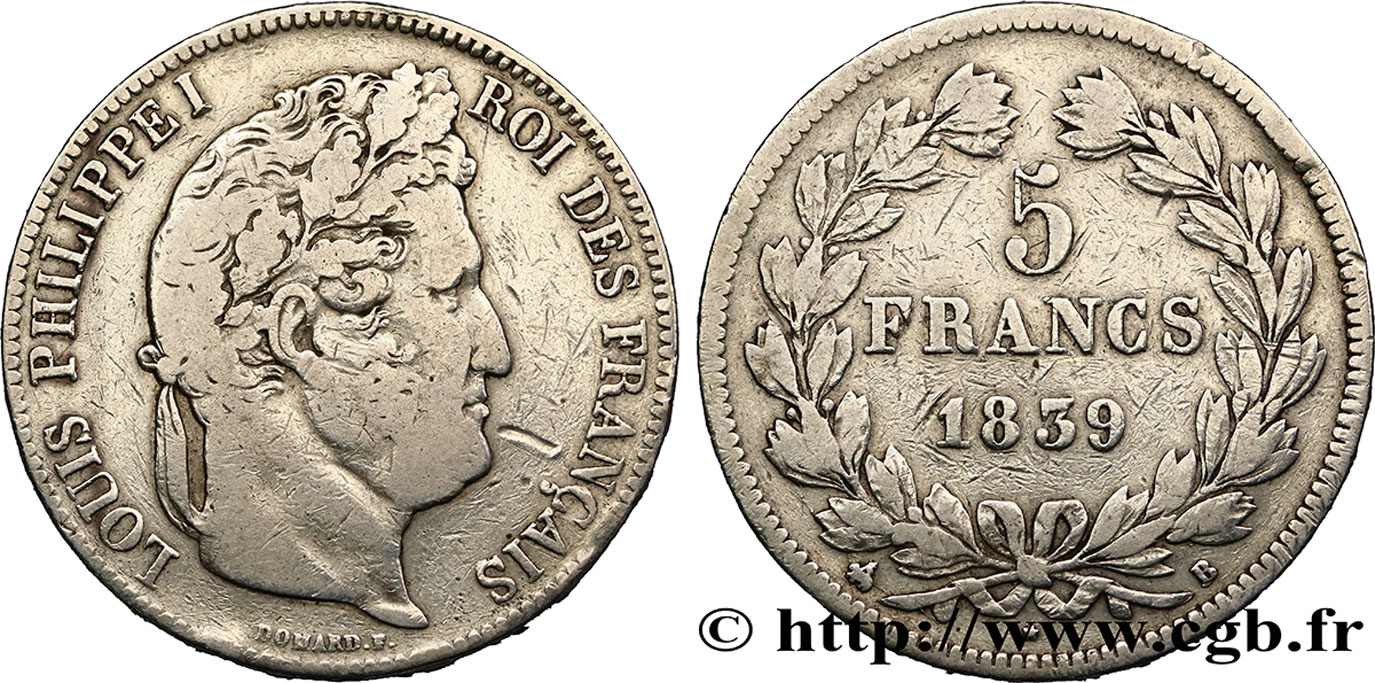 5 francs IIe type Domard 1839 Rouen F.324/76 MB20 