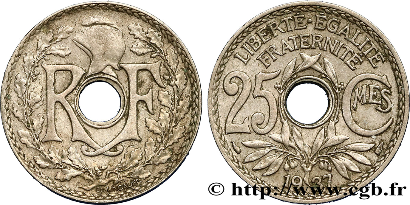 25 centimes Lindauer 1937  F.171/20 MBC48 