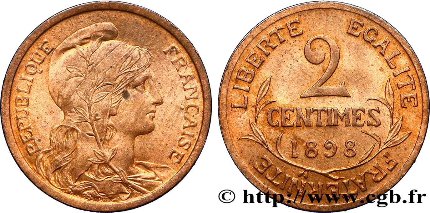 2 centimes Daniel-Dupuis 1898 Paris F.110/1 SUP58 