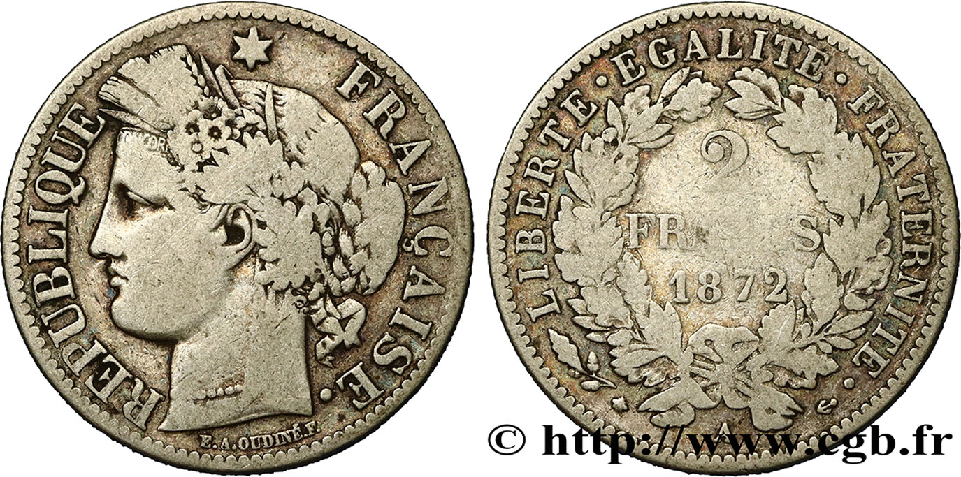 2 francs Cérès, avec légende 1872 Paris F.265/8 B12 