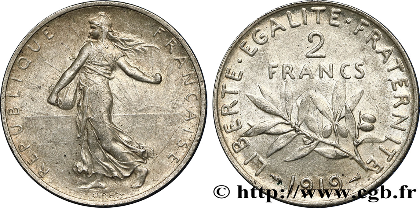 2 francs Semeuse 1919  F.266/21 AU55 
