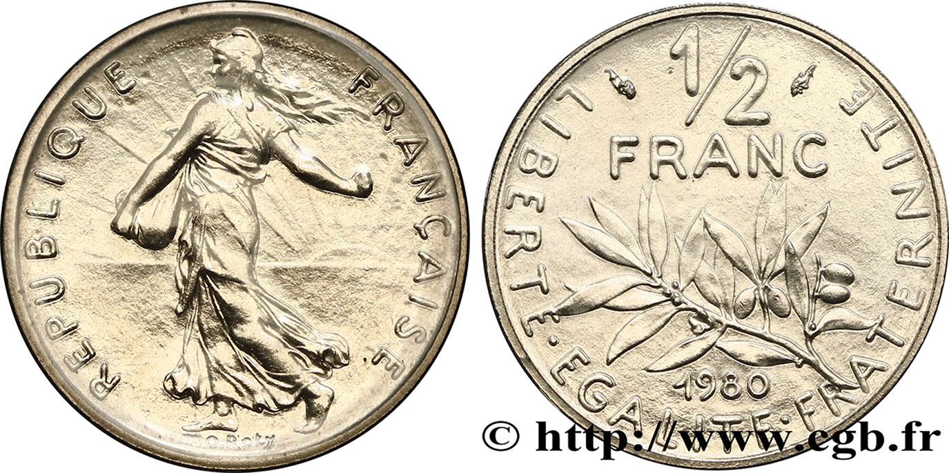 1/2 franc Semeuse 1980 Pessac F.198/19 ST70 
