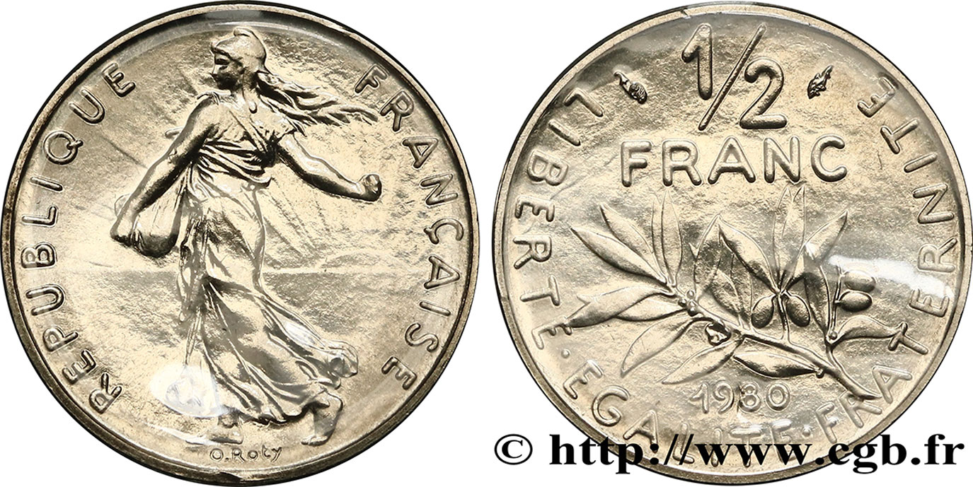 1/2 franc Semeuse 1980 Pessac F.198/19 MS70 