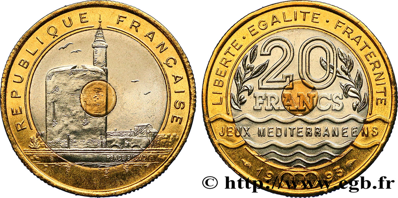 20 francs Jeux Méditerranéens 1993 Pessac F.404/2 fST63 