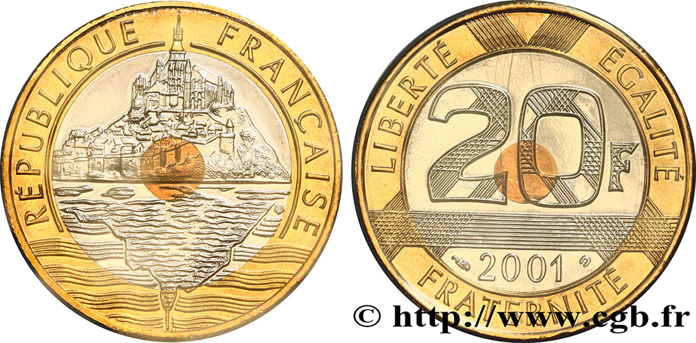 20 francs Mont Saint-Michel 2001 Pessac F.403/17 MS70 