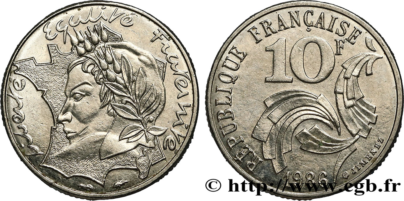 10 francs Jimenez 1986  F.373/3 TTB50 