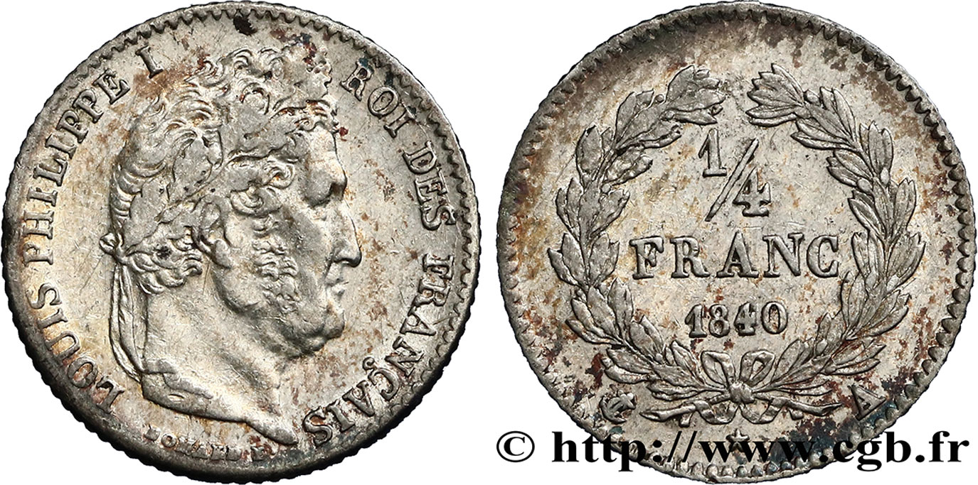 1/4 franc Louis-Philippe 1840 Paris F.166/80 MBC48 