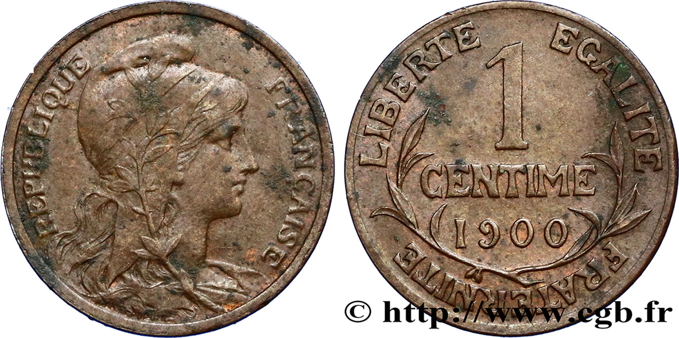 1 centime Daniel-Dupuis 1900 Paris F.105/4 TTB48 