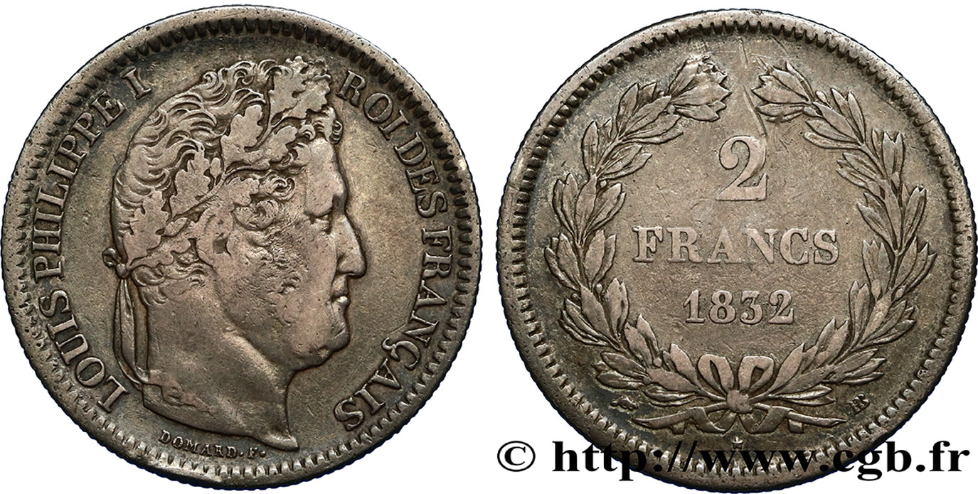 2 francs Louis-Philippe 1832 Strasbourg F.260/6 VF35 