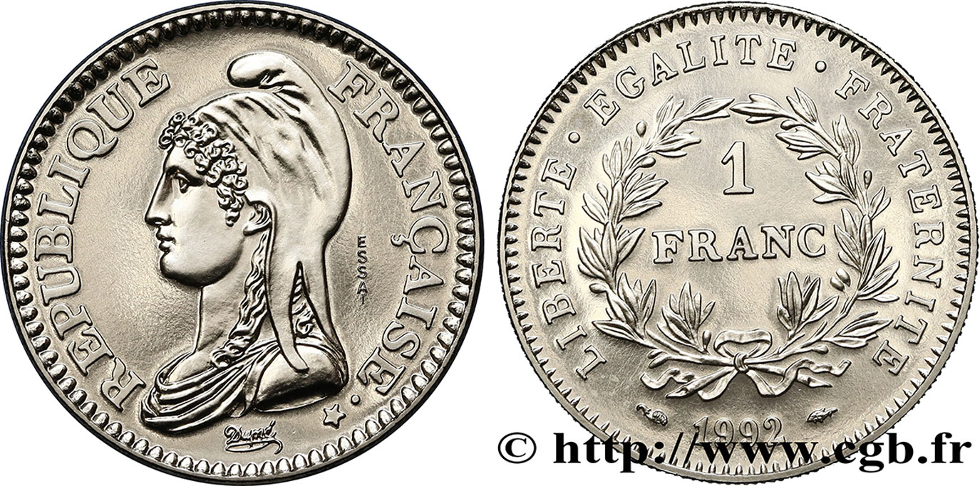 Essai de 1 franc République 1992 Pessac F.229/1 FDC65 