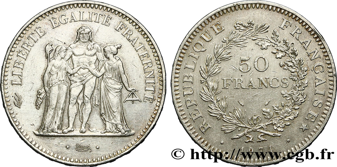 50 francs Hercule, avers de la 20 francs 1974  F.426/1 TTB45 