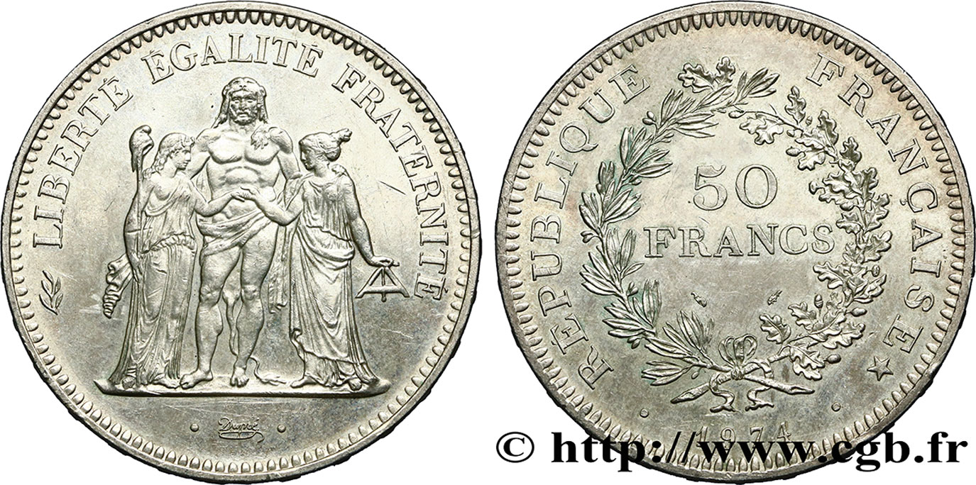 50 francs Hercule, avers de la 20 francs 1974  F.426/1 MBC52 
