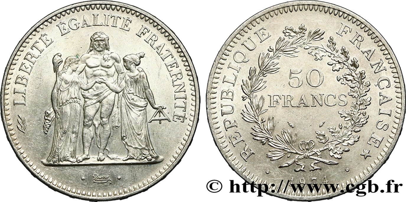 50 francs Hercule, avers de la 20 francs 1974  F.426/1 BB52 