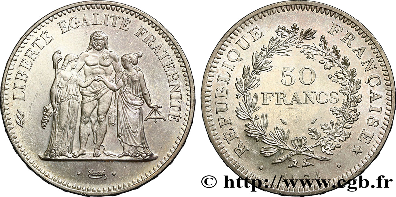 50 francs Hercule, avers de la 20 francs 1974  F.426/1 SUP58 