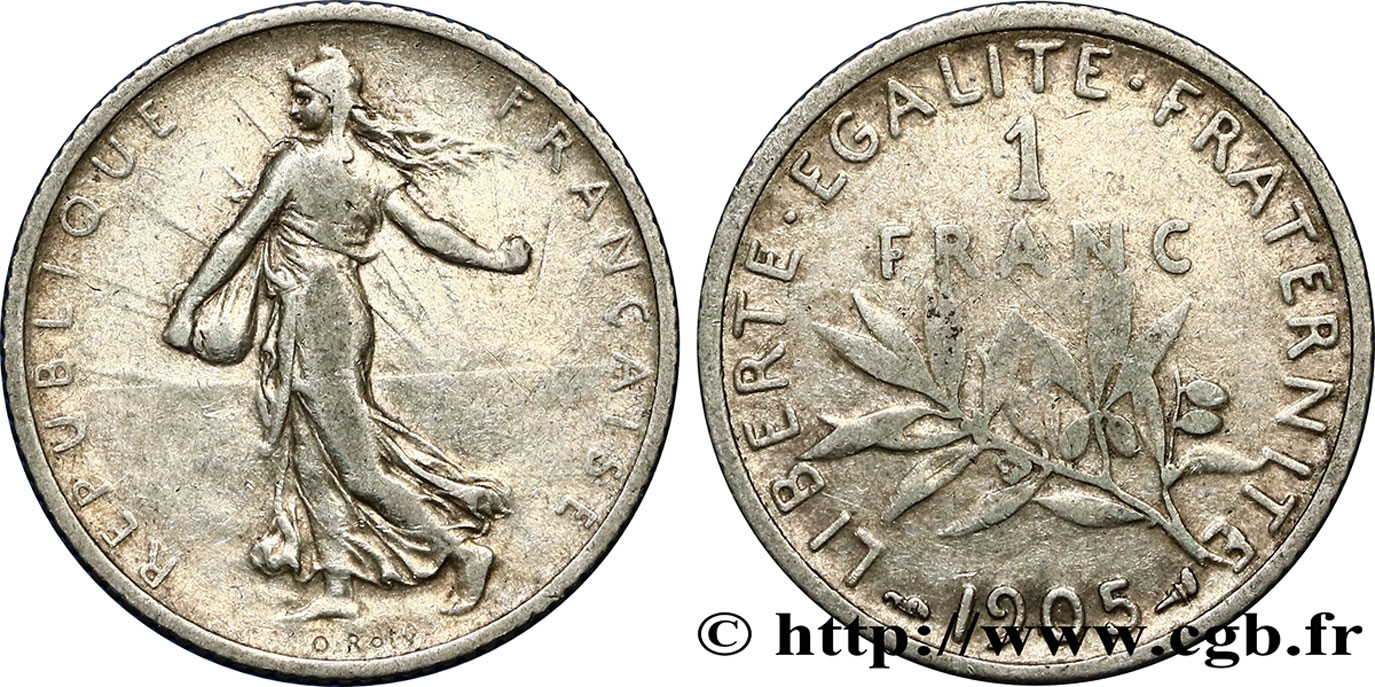 1 franc Semeuse 1905 Paris F.217/10 BC25 