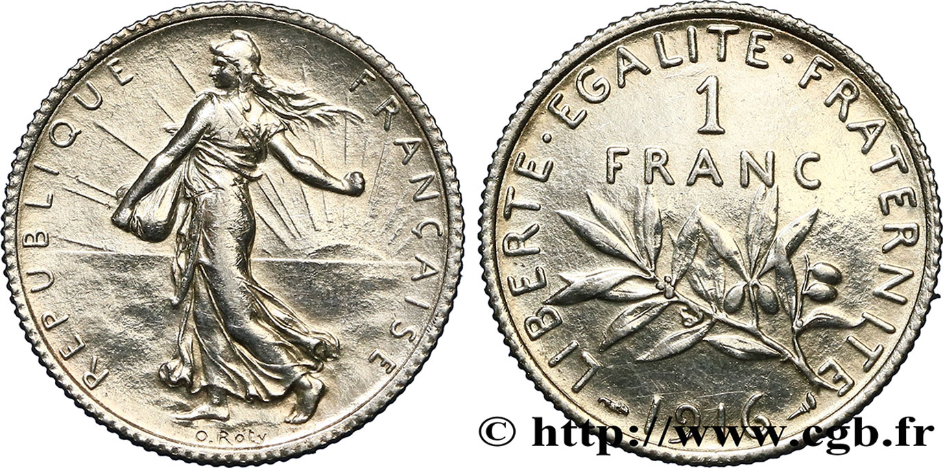 1 franc Semeuse 1916 Paris F.217/22 SS 