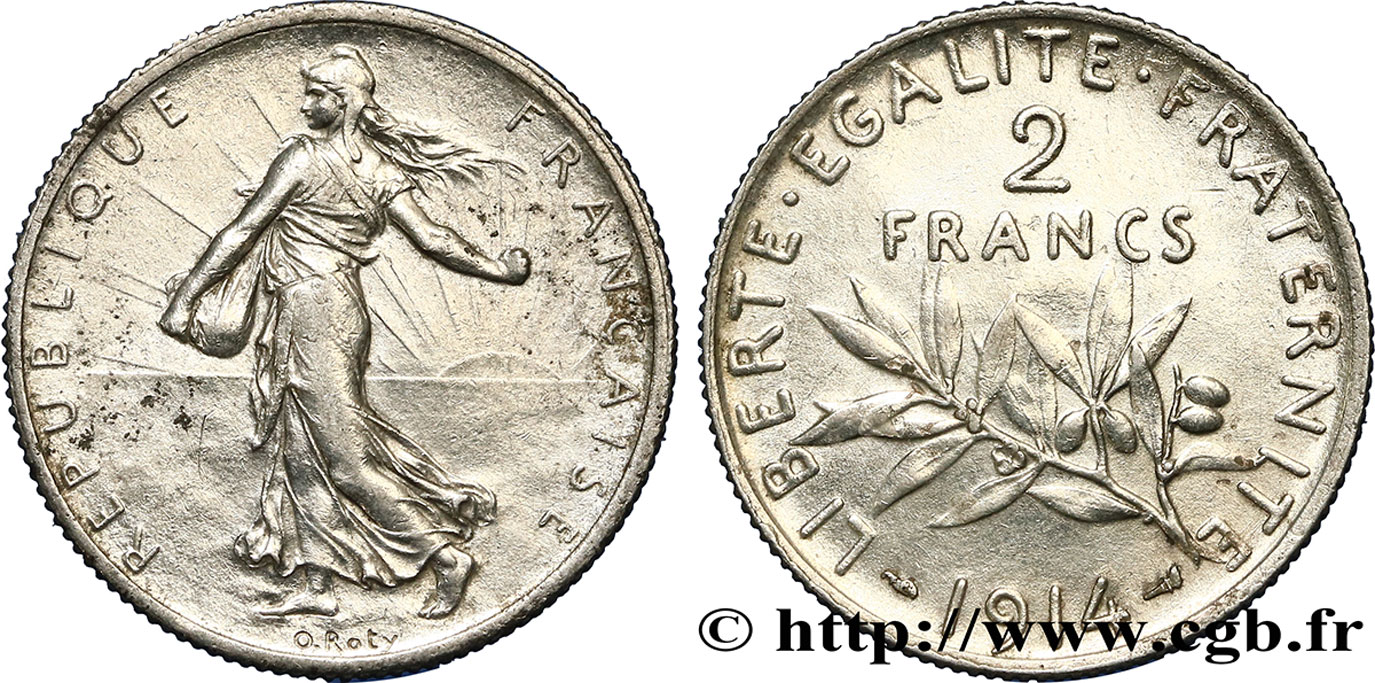 2 francs Semeuse 1914  F.266/15 MBC45 
