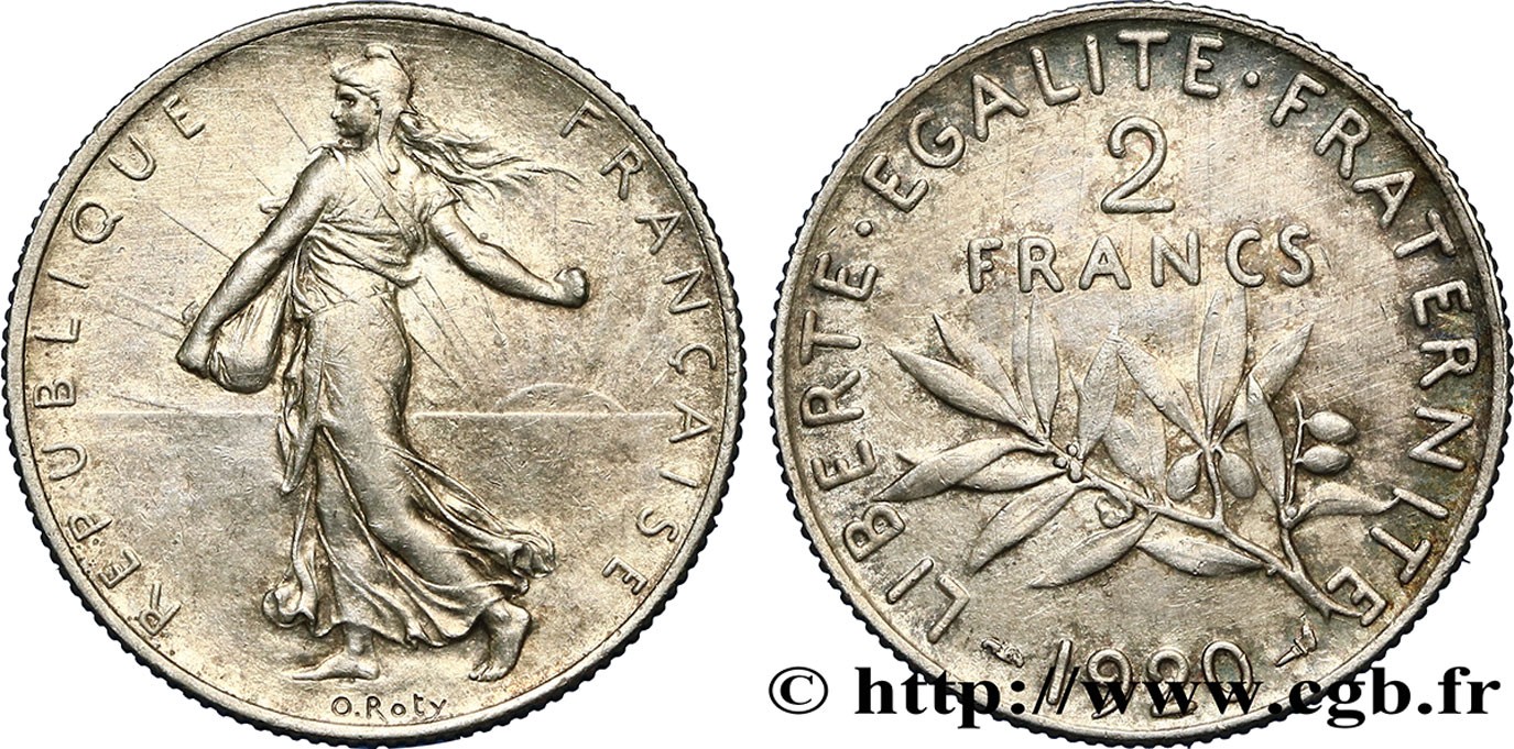 2 francs Semeuse 1920  F.266/22 MBC50 