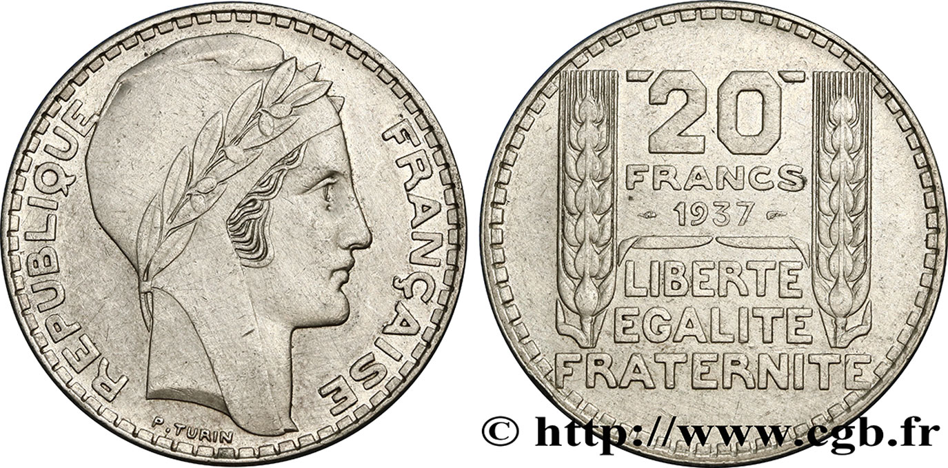 20 francs Turin 1937  F.400/8 TTB48 
