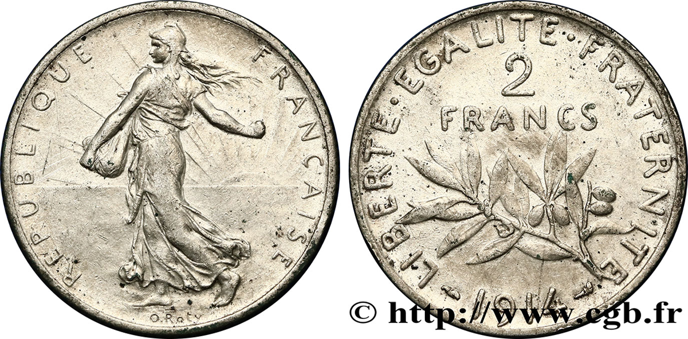 2 francs Semeuse 1914  F.266/15 SS45 