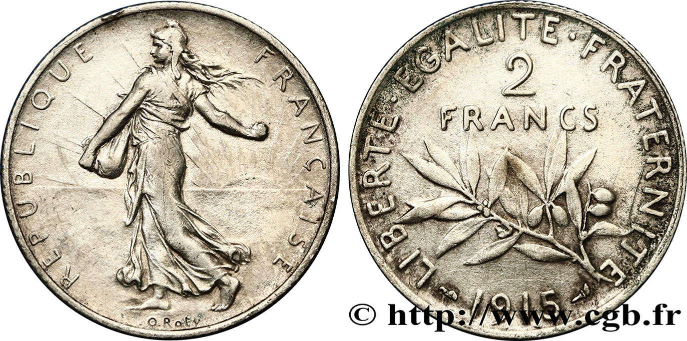 2 francs Semeuse 1915  F.266/17 MBC40 